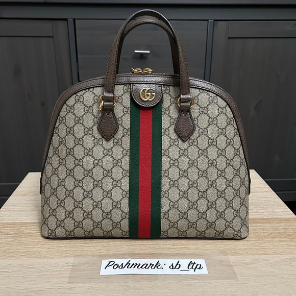 Authentic Gucci GG Supreme Medium Dome Ophidia Bag - Picture 2 of 6
